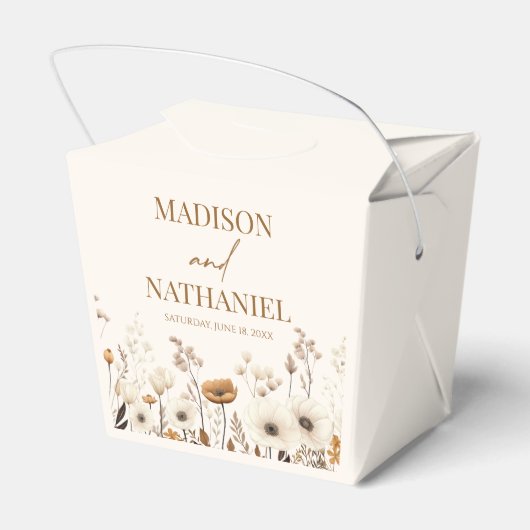 ボホワイルドフラワーワイルドフラワーフローラ庭園の結婚式 フェイバーボックス (裏面サイド)