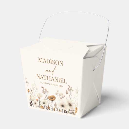 ボホワイルドフラワーワイルドフラワーフローラ庭園の結婚式 フェイバーボックス (正面サイド)