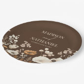 ボホワイルドフラワーワイルドフラワーフローラ庭園の結婚式 ペーパープレート (アングル)