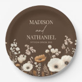 ボホワイルドフラワーワイルドフラワーフローラ庭園の結婚式 ペーパープレート (正面)