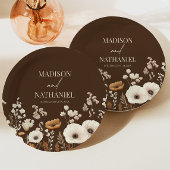 ボホワイルドフラワーワイルドフラワーフローラ庭園の結婚式 ペーパープレート