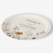 ボホワイルドフラワーワイルドフラワーフローラ庭園の結婚式 ペーパープレート (アングル)