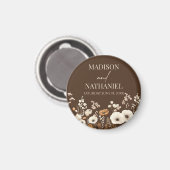 ボホワイルドフラワーワイルドフラワーフローラ庭園の結婚式 マグネット (正面/裏面)