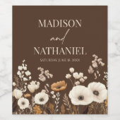 ボホワイルドフラワーワイルドフラワーフローラ庭園の結婚式 ワインラベル (シングルラベル)