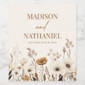 ボホワイルドフラワーワイルドフラワーフローラ庭園の結婚式 ワインラベル (シングルラベル)