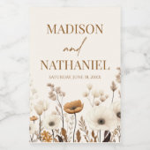 ボホワイルドフラワーワイルドフラワーフローラ庭園の結婚式 ワインラベル (シングルラベル)