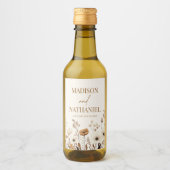 ボホワイルドフラワーワイルドフラワーフローラ庭園の結婚式 ワインラベル (正面)