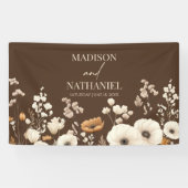 ボホワイルドフラワーワイルドフラワーフローラ庭園の結婚式 横断幕 (横)