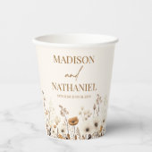 ボホワイルドフラワーワイルドフラワーフローラ庭園の結婚式 紙コップ (正面)