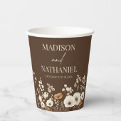 ボホワイルドフラワーワイルドフラワーフローラ庭園の結婚式 紙コップ (正面)