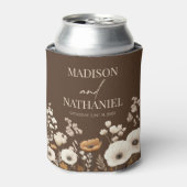 ボホワイルドフラワーワイルドフラワーフローラ庭園の結婚式 缶クーラー (缶正面)