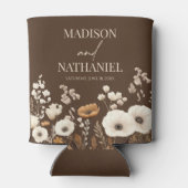 ボホワイルドフラワーワイルドフラワーフローラ庭園の結婚式 缶クーラー (裏面)