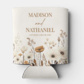 ボホワイルドフラワーワイルドフラワーフローラ庭園の結婚式 缶クーラー (裏面)