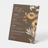 ボホワイルドフラワーワイルドフラワー結婚のバーサイン 台座サイン (正面)