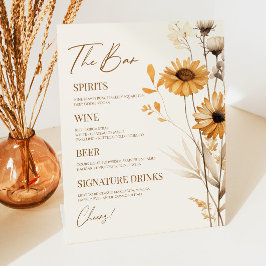 ボホワイルドフラワーワイルドフラワー結婚のバーサイン 台座サイン