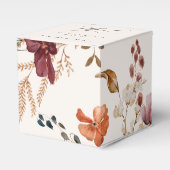 ボホワイルドフラワーヴィンテージ秋の結婚式 フェイバーボックス (正面サイド)