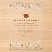 ボホワイルドフラワー卒業パーティボホ開花 アクリル招待状 (正面)