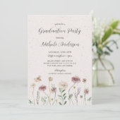 ボホワイルドフラワー卒業パーティー招待状 招待状 (スタンド正面)