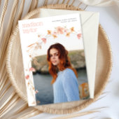 ボホワイルドフラワー卒業写真招待状 招待状