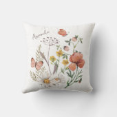 ボホワイルドフラワー名前をカスタムする装飾用クッション クッション (裏面)