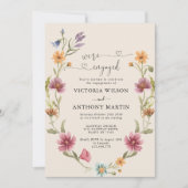 ボホワイルドフラワー婚約パーティ招待状 招待状 (正面)