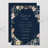 ボホワイルドフラワー婚約パーティ招待状 招待状 (正面/裏面)