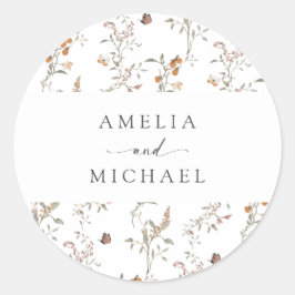 ボホワイルドフラワー封筒用シール ラウンドシール