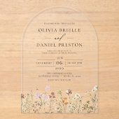 ボホワイルドフラワー庭園の結婚式 アクリル招待状 (正面)