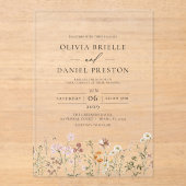 ボホワイルドフラワー庭園の結婚式 アクリル招待状 (正面)