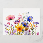 ボホワイルドフラワー庭園の結婚式RSVP 箔招待状 (裏面)