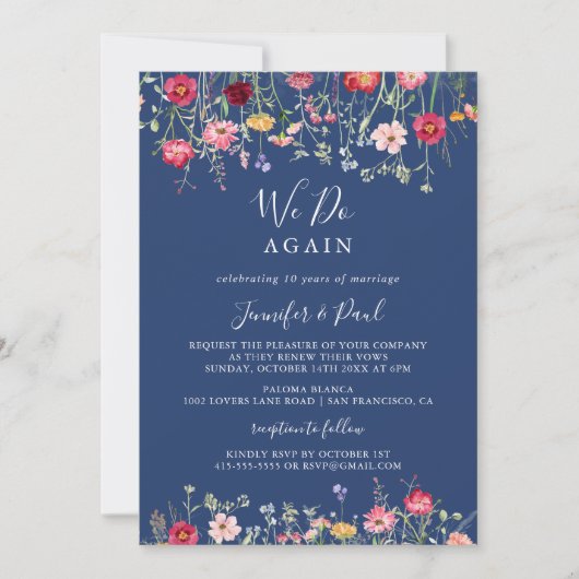 ボホワイルドフラワー我々は再び誓いを立てる 招待状 (正面)