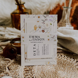 ボホワイルドフラワー招待状用帯 招待状ベリーバンド