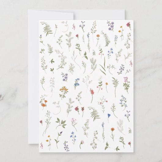 ボホワイルドフラワー日付保存結婚式招待状 招待状 (裏面)