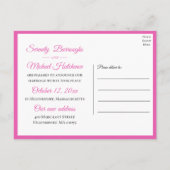 ボホワイルドフラワー春フローラ結婚たった今結婚しました 案内ポストカード (裏面)