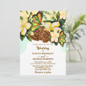 ボホワイルドフラワー植物学結婚フローラ 招待状 (スタンド正面)