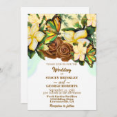 ボホワイルドフラワー植物学結婚フローラ 招待状 (正面/裏面)