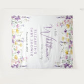 ボホワイルドフラワー水彩ベビーシャワーへようこそ タペストリー (正面(横))