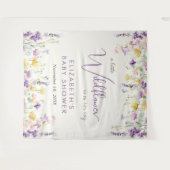 ボホワイルドフラワー水彩ベビーシャワーへようこそ タペストリー (正面(横))