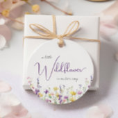 ボホワイルドフラワー水色ベビーシャワーありがとう フェイバータグ