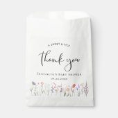 ボホワイルドフラワー水色ベビーシャワーありがとう フェイバーバッグ (正面)