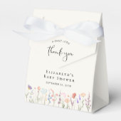 ボホワイルドフラワー水色ベビーシャワーありがとう フェイバーボックス (正面サイド)