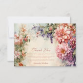 ボホワイルドフラワー牧草地卒業 サンキューカード (正面)