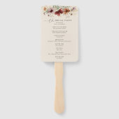 ボホワイルドフラワー秋の結婚式プログラム ハンドファン (裏面)