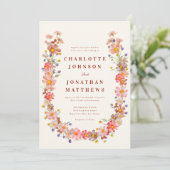 ボホワイルドフラワー秋の結婚式 招待状 (スタンド正面)