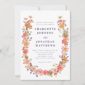 ボホワイルドフラワー秋の結婚式 招待状 (正面)