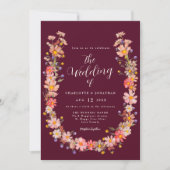 ボホワイルドフラワー秋の結婚式 招待状 (正面)