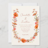 ボホワイルドフラワー秋の結婚式 招待状 (正面)