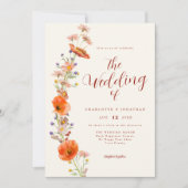 ボホワイルドフラワー秋の結婚式 招待状 (正面)