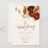 ボホワイルドフラワー秋の結婚式 招待状 (正面)