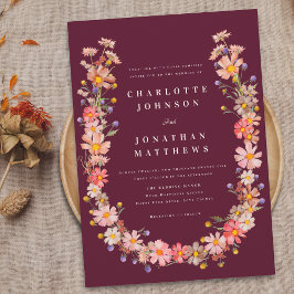 ボホワイルドフラワー秋の結婚式 招待状